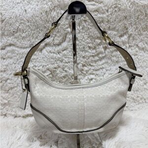 ISO Coach White and Gold Shoulder Bag
